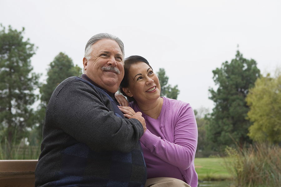 Happy couple outdoors